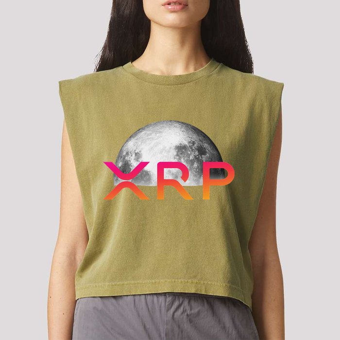 Ripple Xrp Coin Moon Xrp Army Crypto Cryptocurrency Xrp Garment-Dyed Women's Muscle Tee