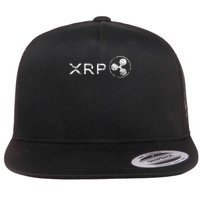Ripple Xrp Crypto Coin Blockchain Technology White Vintage Flat Bill Trucker Hat