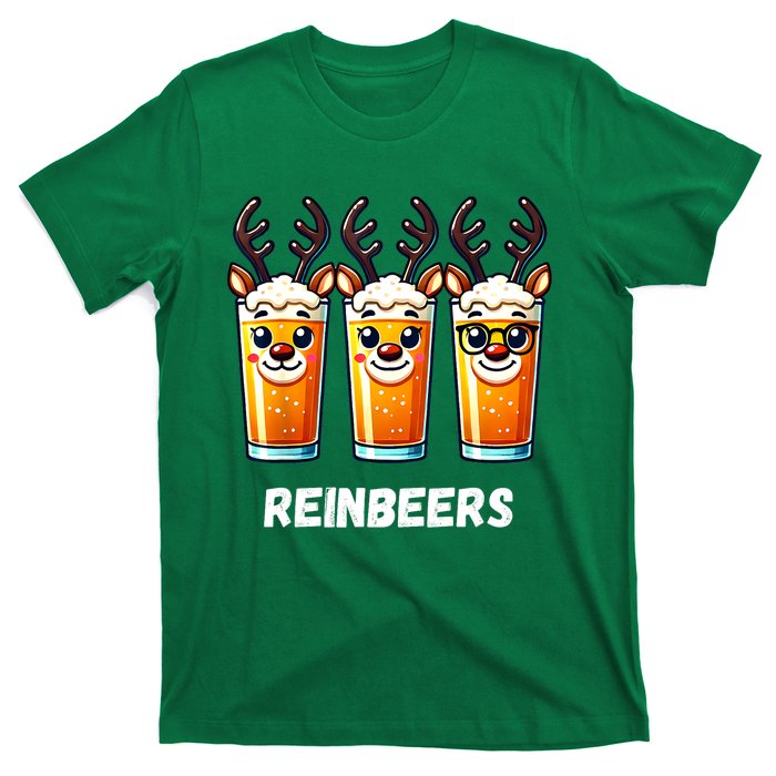 Reinbeers Xmas Funny Reindeer Beer Christmas Drinking Gift T-Shirt