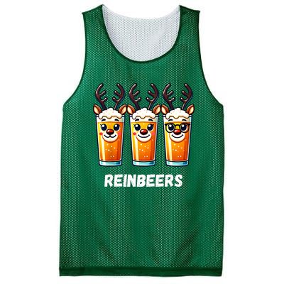 Reinbeers Xmas Funny Reindeer Beer Christmas Drinking Gift Mesh Reversible Basketball Jersey Tank