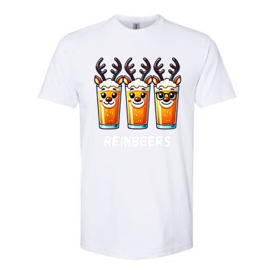 Reinbeers Xmas Funny Reindeer Beer Christmas Drinking Gift Softstyle CVC T-Shirt