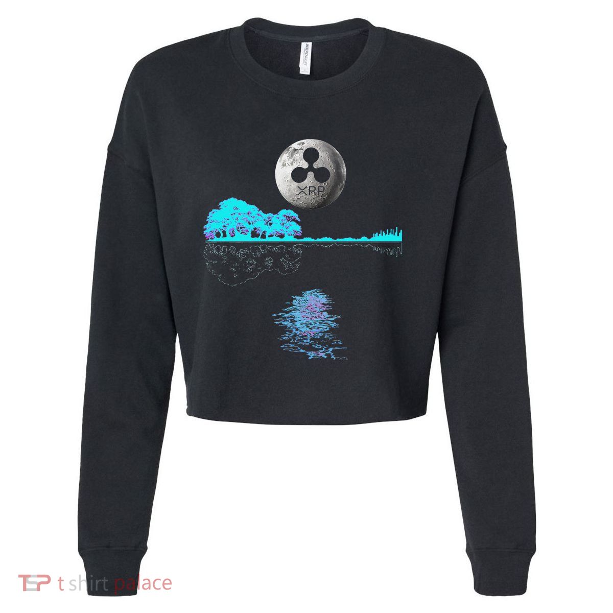Ripple Xrp Guitar Lake Moon Cropped Pullover Crew