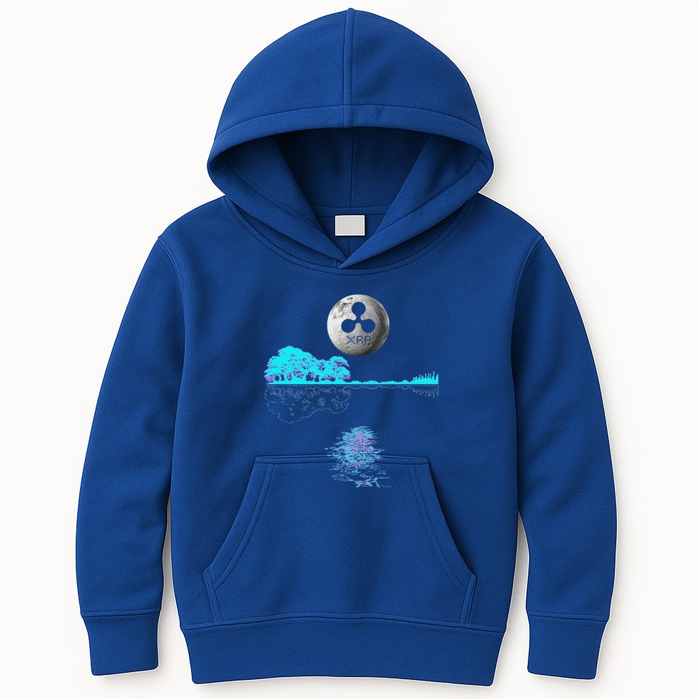 Ripple Xrp Guitar Lake Moon Kids Hoodie