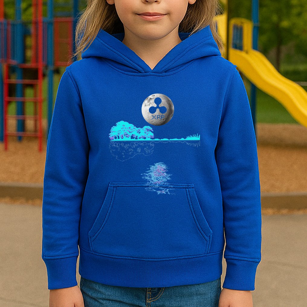 Ripple Xrp Guitar Lake Moon Kids Hoodie