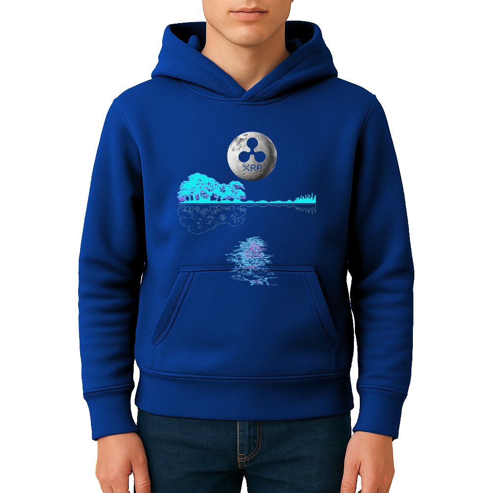 Ripple Xrp Guitar Lake Moon Kids Hoodie