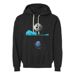 Ripple Xrp Guitar Lake Moon Ripple Hodler Garment-Dyed Fleece Hoodie