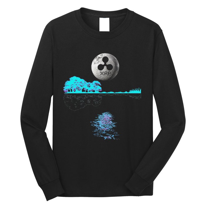 Ripple Xrp Guitar Lake Moon Ripple Hodler Long Sleeve Shirt