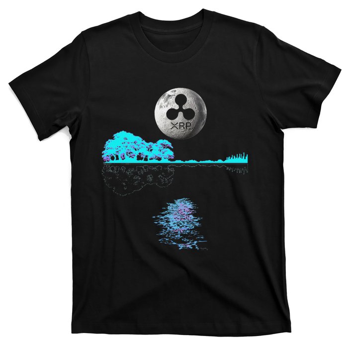 Ripple Xrp Guitar Lake Moon Ripple Hodler T-Shirt