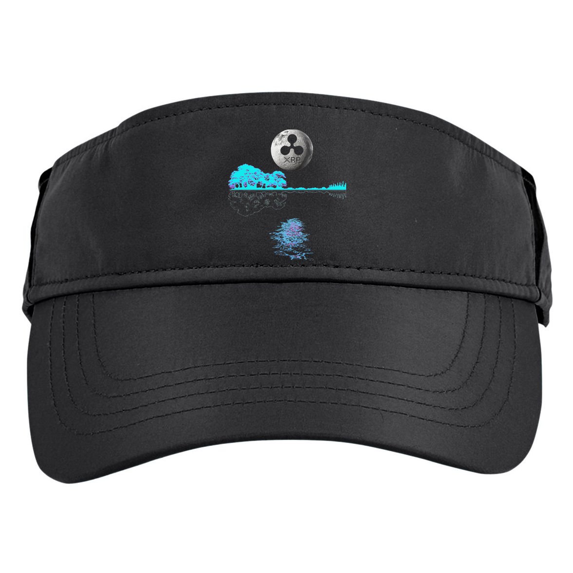 Ripple Xrp Guitar Lake Moon Ripple Hodler Adult Drive Performance Visor
