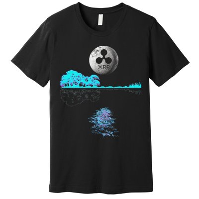 Ripple Xrp Guitar Lake Moon Ripple Hodler Premium T-Shirt