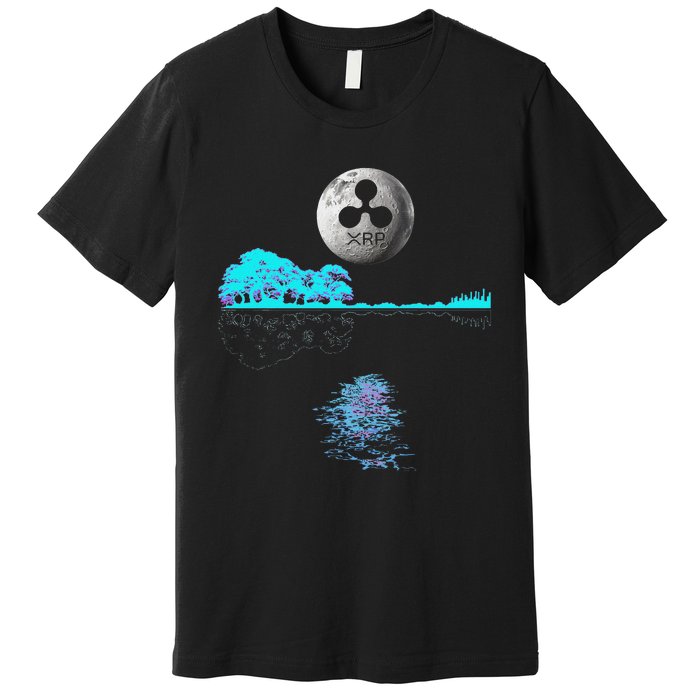 Ripple Xrp Guitar Lake Moon Ripple Hodler Premium T-Shirt