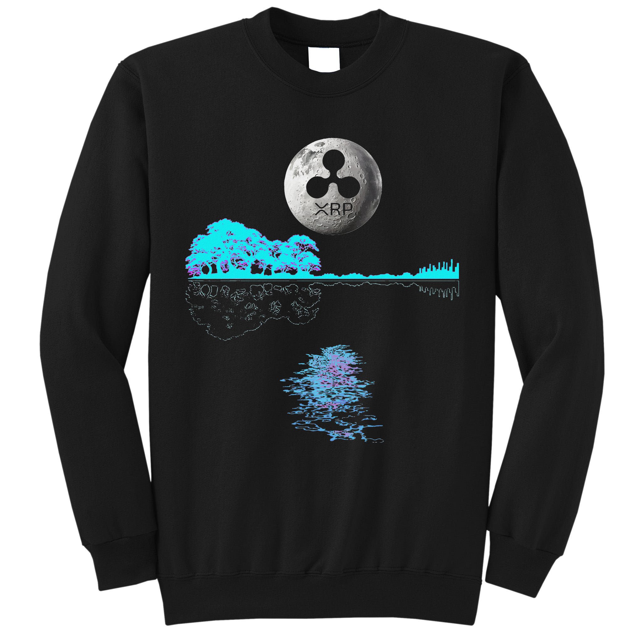 Ripple Xrp Guitar Lake Moon Ripple Hodler Tall Sweatshirt