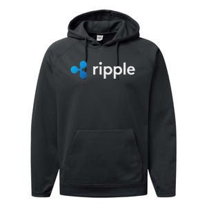 Ripple Xrp Logo Crypto Trading Trader Gift Cryptocurrency Performance Fleece Hoodie