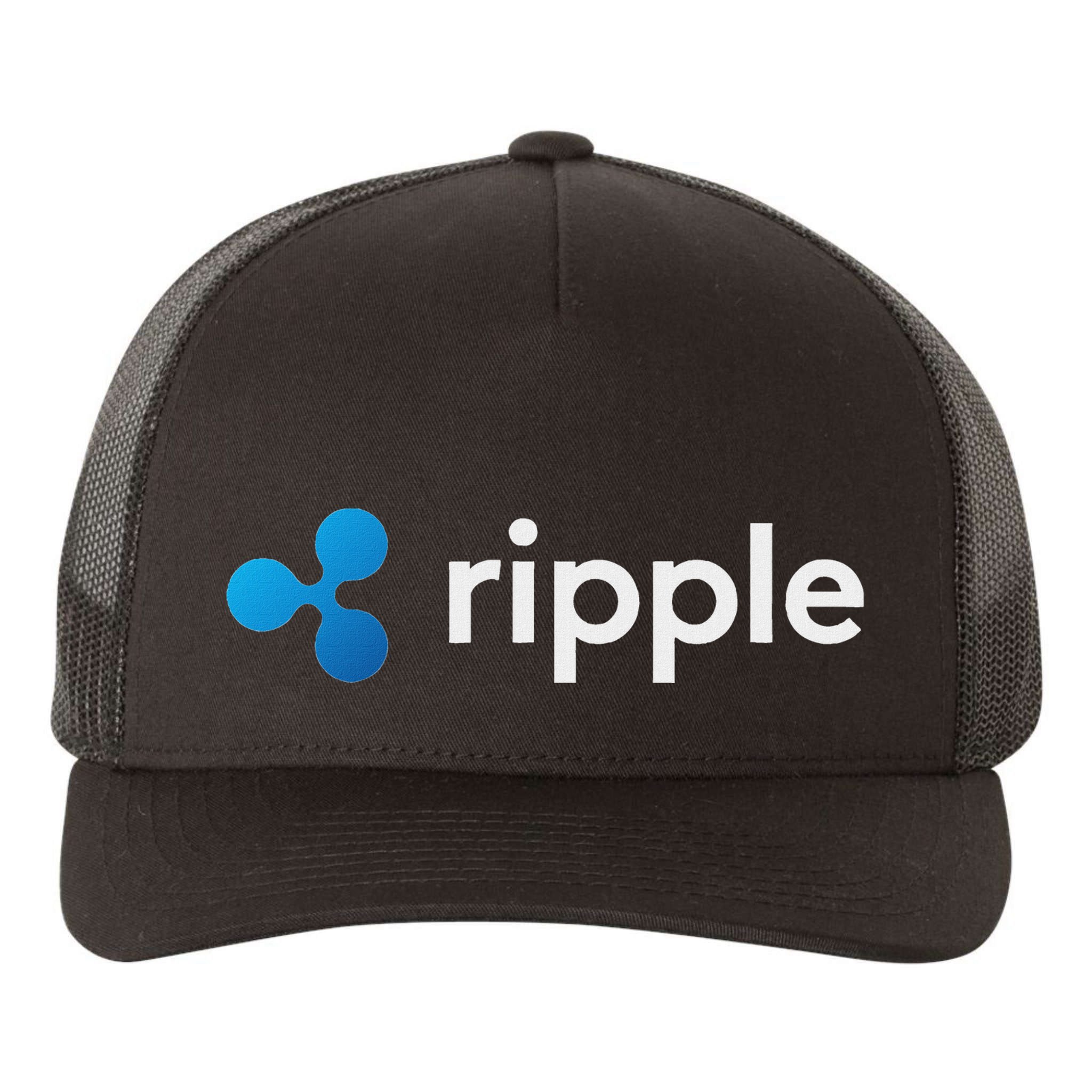 Ripple Xrp Logo Crypto Trading Trader Gift Cryptocurrency Yupoong Adult 5-Panel Trucker Hat