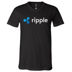 Ripple Xrp Logo Crypto Trading Trader Gift Cryptocurrency V-Neck T-Shirt