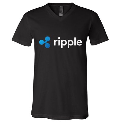Ripple Xrp Logo Crypto Trading Trader Gift Cryptocurrency V-Neck T-Shirt