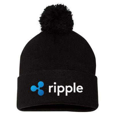Ripple Xrp Logo Crypto Trading Trader Gift Cryptocurrency Pom Pom 12in Knit Beanie