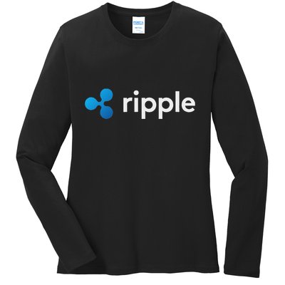 Ripple Xrp Logo Crypto Trading Trader Gift Cryptocurrency Ladies Long Sleeve Shirt