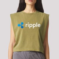 Ripple Xrp Logo Crypto Trading Trader Gift Cryptocurrency Garment-Dyed Women's Muscle Tee