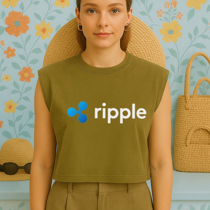 Ripple Xrp Logo Crypto Trading Trader Gift Cryptocurrency Garment-Dyed Women's Muscle Tee