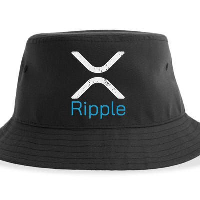 Ripple Xrp Logo Vintage Ripple Hodler Sustainable Bucket Hat