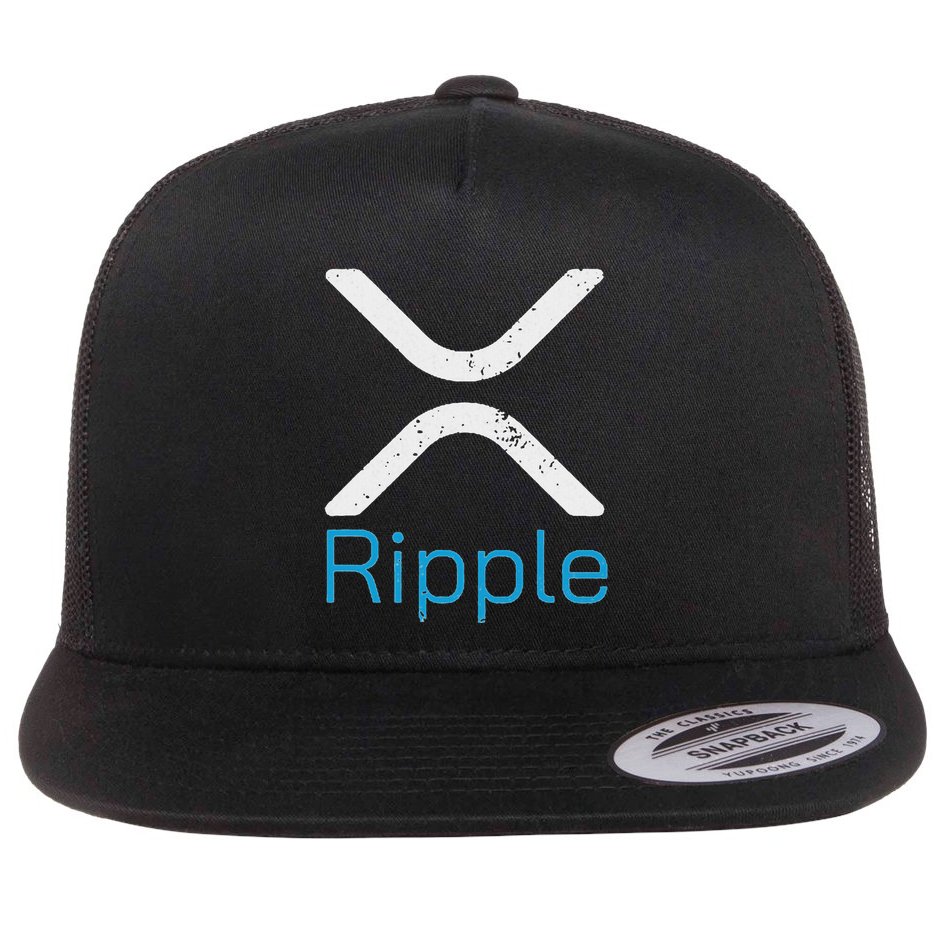 Ripple Xrp Logo Vintage Ripple Hodler Flat Bill Trucker Hat