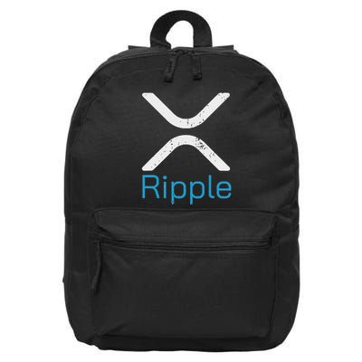 Ripple Xrp Logo Vintage Ripple Hodler 16 in Basic Backpack
