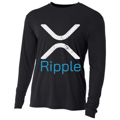 Ripple Xrp Logo Vintage Ripple Hodler Cooling Performance Long Sleeve Crew