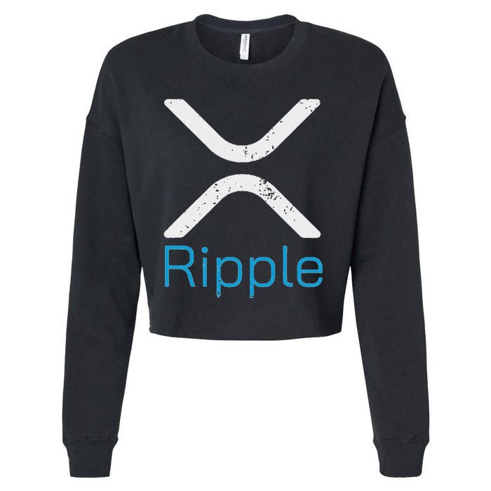 Ripple Xrp Logo Vintage Ripple Hodler Cropped Pullover Crew