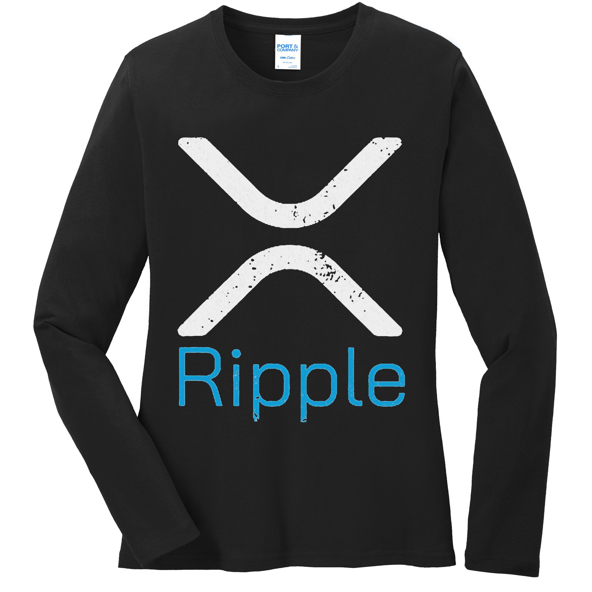 Ripple Xrp Logo Vintage Ripple Hodler Ladies Long Sleeve Shirt