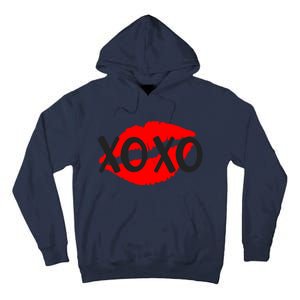 Retro Xoxo Lip Checkered Valentines Day Tall Hoodie