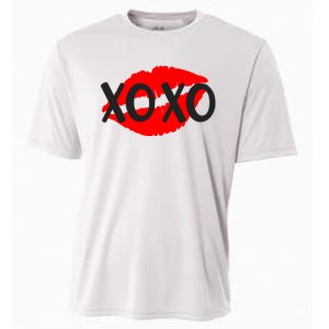 Retro Xoxo Lip Checkered Valentines Day Cooling Performance Crew T-Shirt