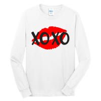 Retro Xoxo Lip Checkered Valentines Day Tall Long Sleeve T-Shirt