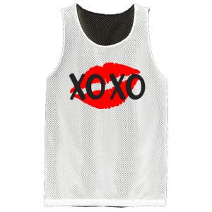 Retro Xoxo Lip Checkered Valentines Day Mesh Reversible Basketball Jersey Tank