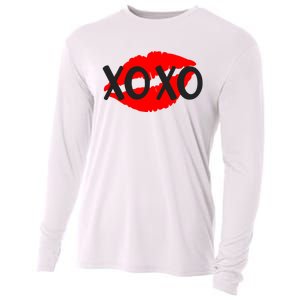 Retro Xoxo Lip Checkered Valentines Day Cooling Performance Long Sleeve Crew