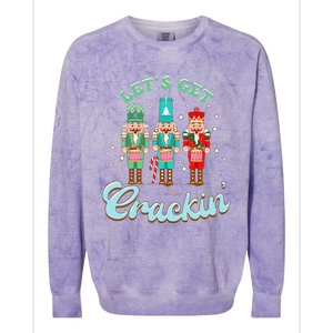 Retro Xmas Lets Get Crackin Nutcracker Christmas Colorblast Crewneck Sweatshirt