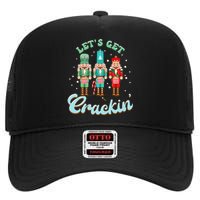 Retro Xmas Lets Get Crackin Nutcracker Christmas High Crown Mesh Back Trucker Hat