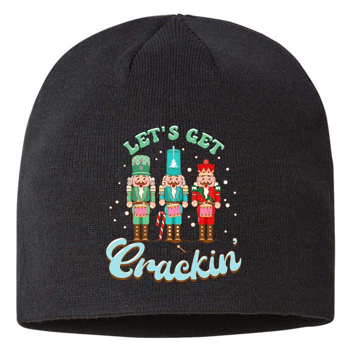 Retro Xmas Lets Get Crackin Nutcracker Christmas Sustainable Beanie