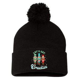 Retro Xmas Lets Get Crackin Nutcracker Christmas Pom Pom 12in Knit Beanie