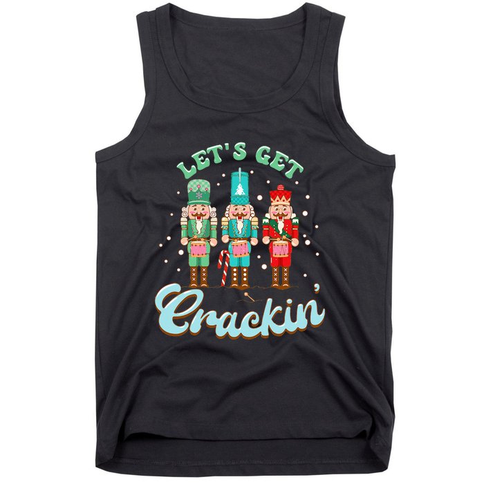 Retro Xmas Lets Get Crackin Nutcracker Christmas Tank Top