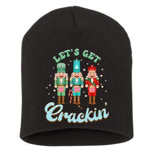 Retro Xmas Lets Get Crackin Nutcracker Christmas Short Acrylic Beanie