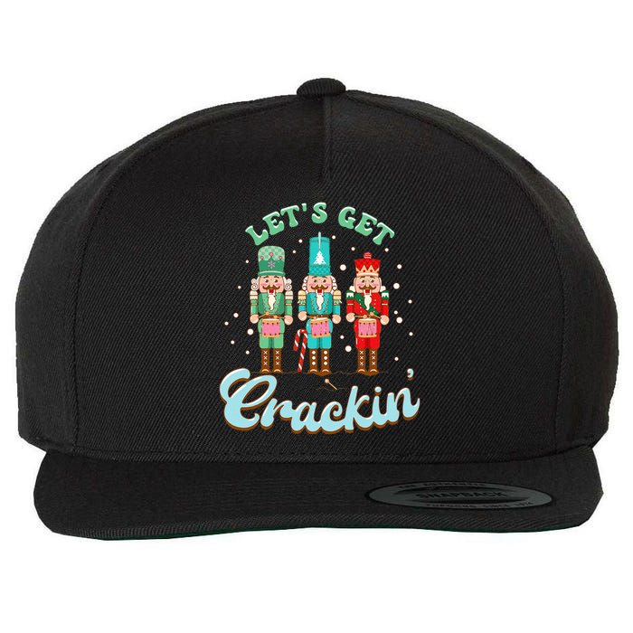 Retro Xmas Lets Get Crackin Nutcracker Christmas Wool Snapback Cap