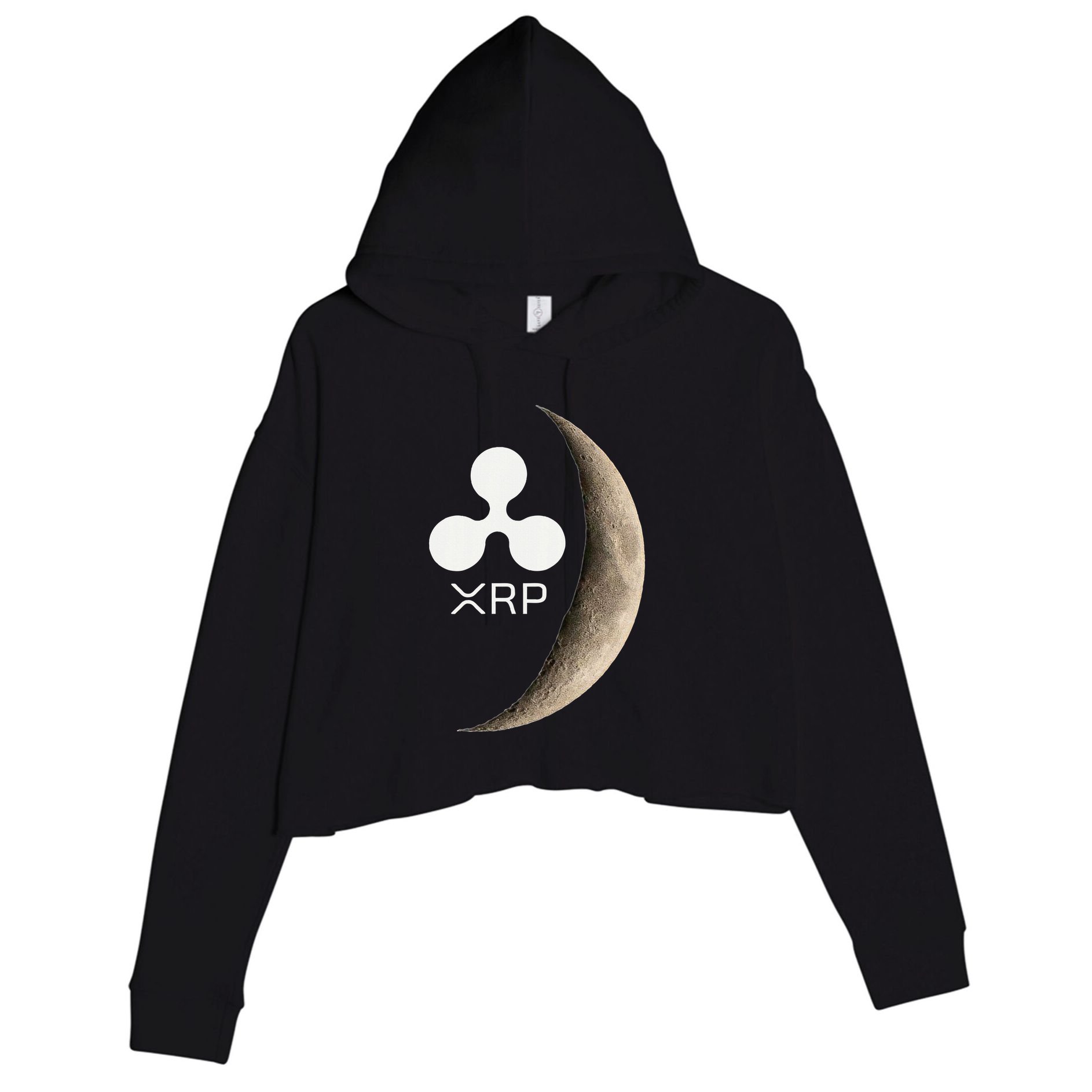 Ripple Xrp Moon Proud Ripple Hodler Crop Fleece Hoodie