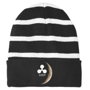 Ripple Xrp Moon Proud Ripple Hodler Striped Beanie with Solid Band