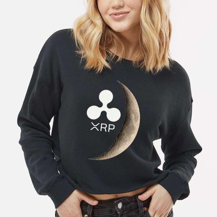Ripple Xrp Moon Proud Ripple Hodler Cropped Pullover Crew