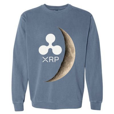 Ripple Xrp Moon Proud Ripple Hodler Garment-Dyed Sweatshirt