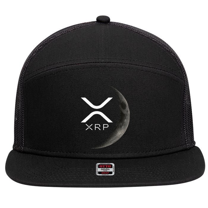 Ripple Xrp Moon 7 Panel Mesh Trucker Snapback Hat