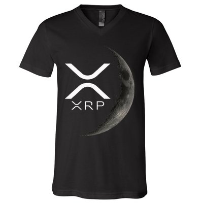 Ripple Xrp Moon V-Neck T-Shirt