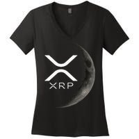 Ripple Xrp Moon Women's V-Neck T-Shirt