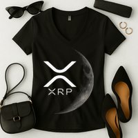 Ripple Xrp Moon Women's V-Neck T-Shirt